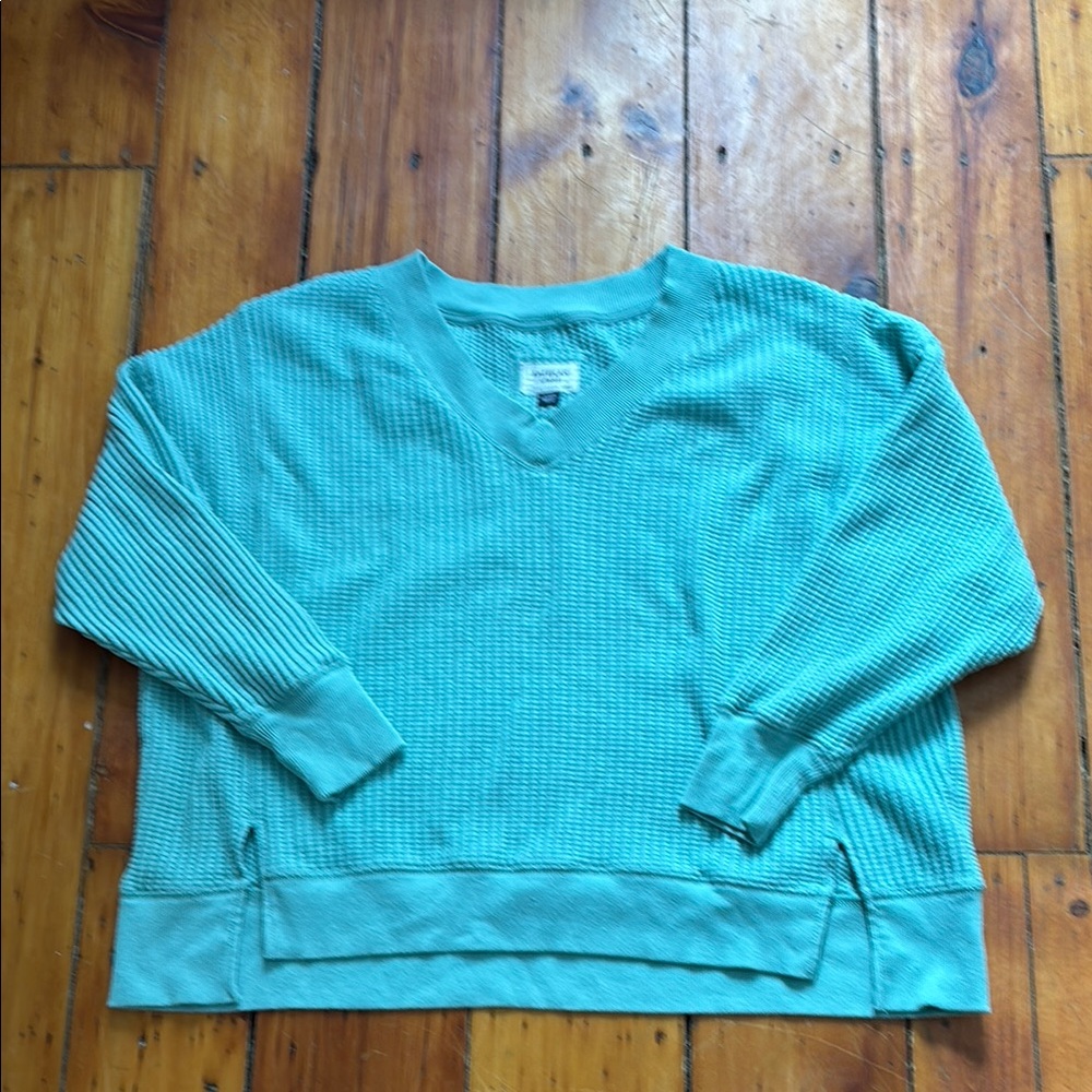 American Eagle Outfitters Mint Green V-Neck Sweater